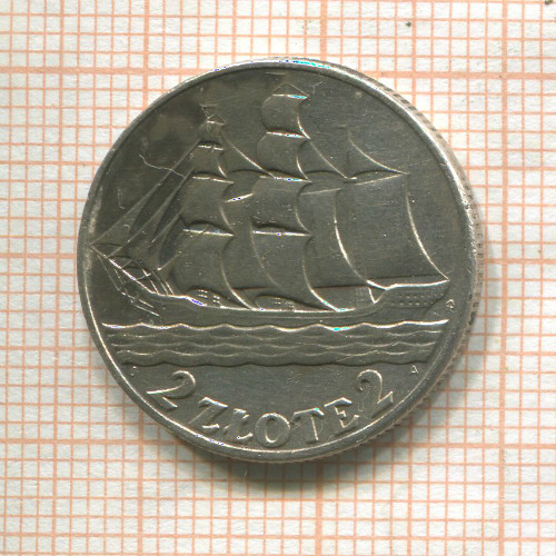 2 злотых. Польша 1936г