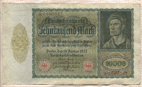 10000 марок. Германия 1922г