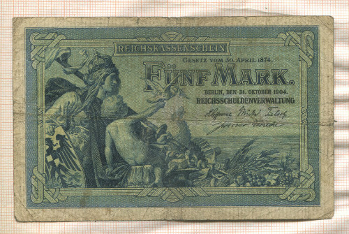 5 марок. Германия 1904г