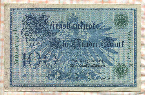 100 марок. Германия 1908г