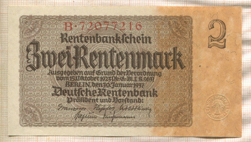 2 марки. Германия 1937г