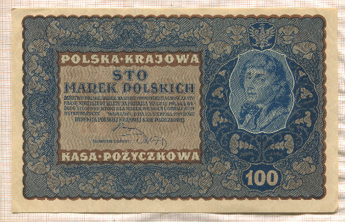 100 марок. Польша 1919г