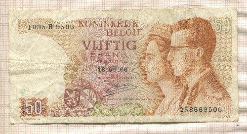 50 франков. Бельгия 1966г