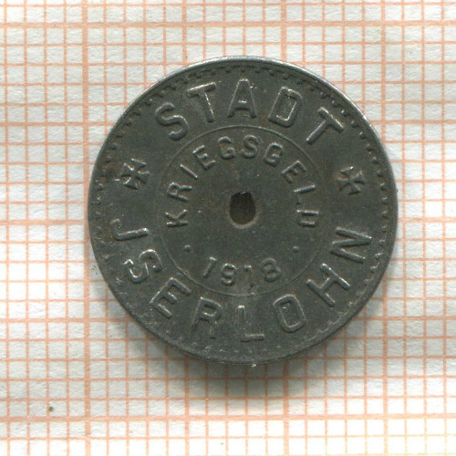 Нотгельд. 1 пфенниг. Германия. Изерлон