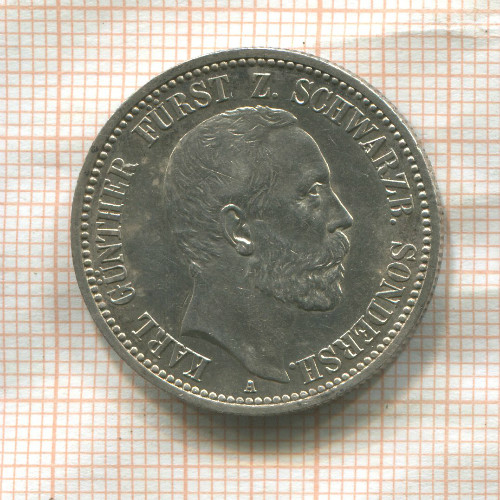 2 марки. Шварцбург-Зондерсхаузен 1896г