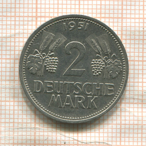 2 марки. Германия 1951г
