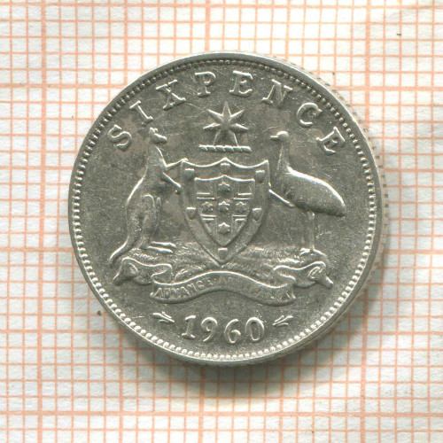 6 пенсов. Австралия 1960г