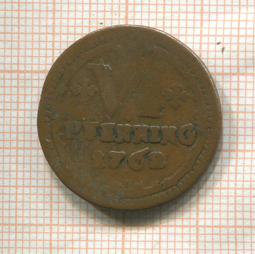 6 пфеннингов. Мюнстер 1762г