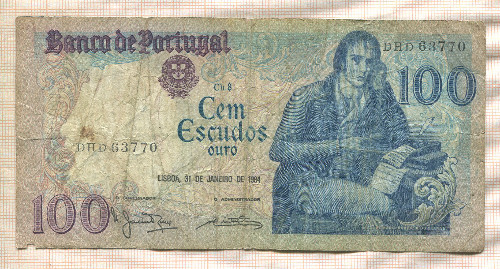 100 эскудо. Португалия 1984г