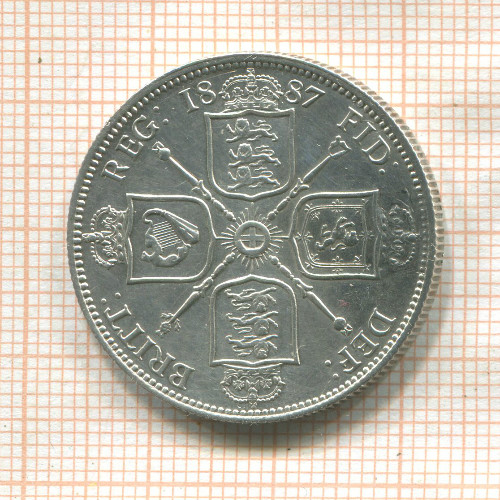 1 флорин. Великобритания (реставрация) 1887г