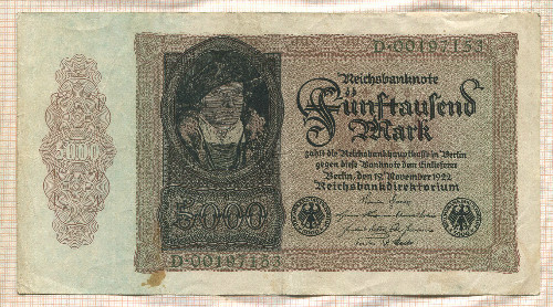 5000 марок. Германия 1922г
