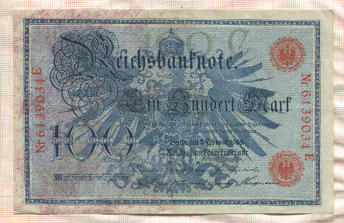100 марок. Германия 1908г