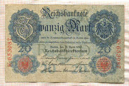 20 марок. Германия 1910г
