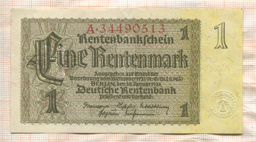 1 марка. Германия 1937г