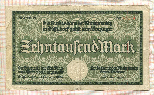 10000 марок. Германия 1923г