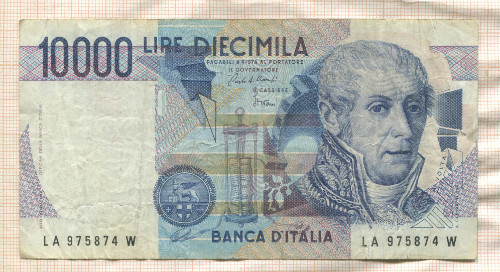 10000 лир. Италия 1984г