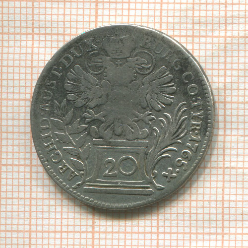 20 крейцеров. Австрия 1765г