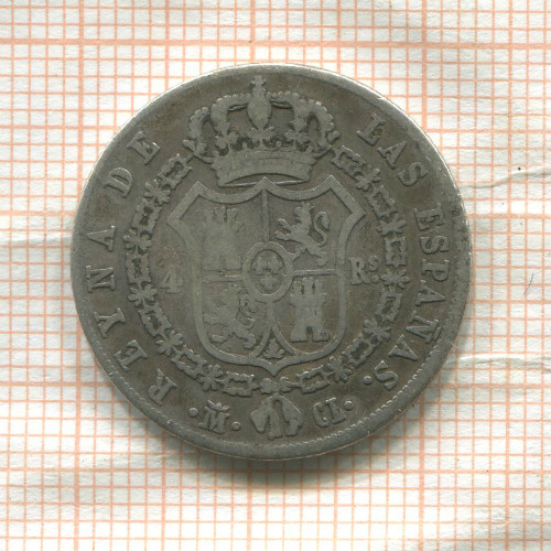 4 реала. Испания 1848г