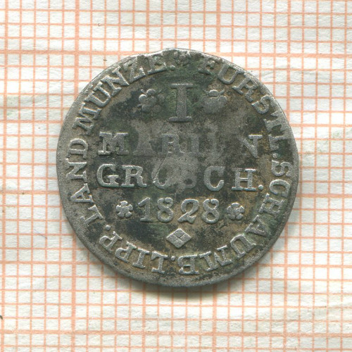 1 мариенгрош. Шаумбург-Липпе 1828г
