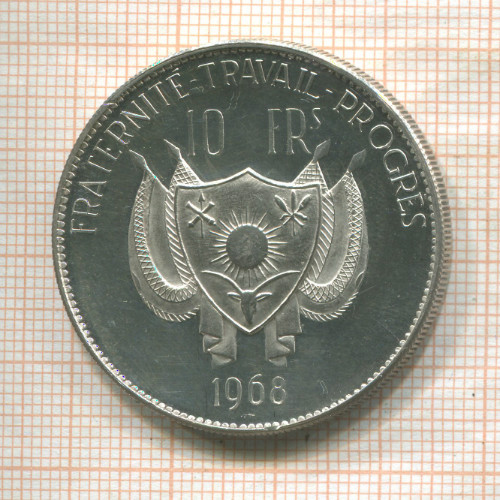 10 франков. Нигер 1968г
