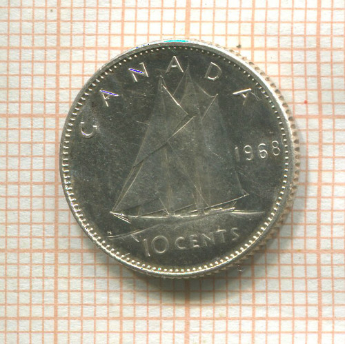 10 центов. Канада 1968г