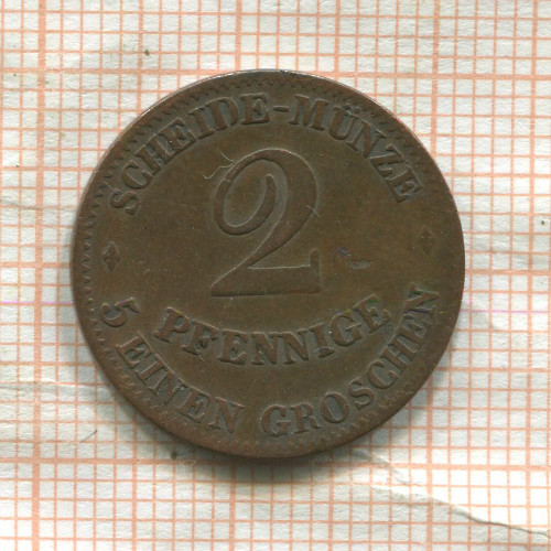 2 пфеннига. Саксен-Кобург-Гота 1859г