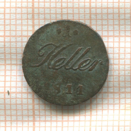 1 геллер. Саксен-Хильдбургхаузен 1811г