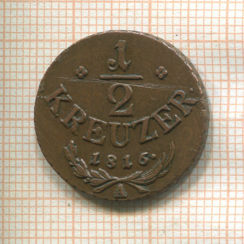 1/2 крейцера. Австрия 1816г