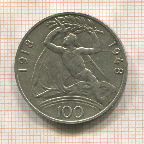 100 крон. Чехословакия 1948г