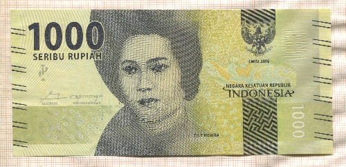 1000 рупий. Индонезия 2016г