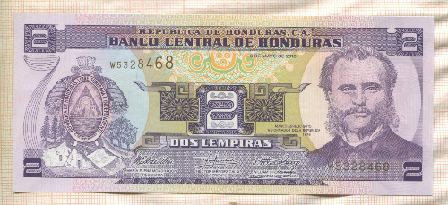 2 лемпиры. Гондурас 2010г