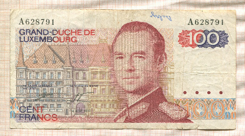 100 франков. Люксембург 1980г
