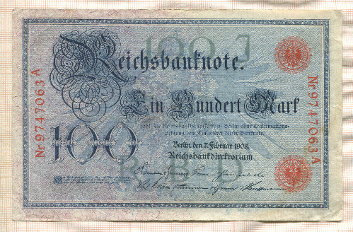 100 марок. Германия 1908г
