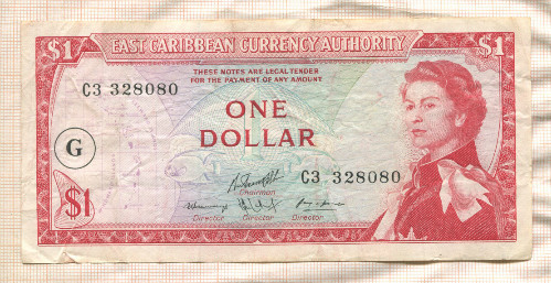1 доллар. Восточные Карибы