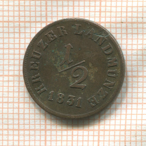 1/2 крейцера. Саксен-Майнинген 1831г
