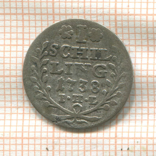 1 шиллинг. Гамбург 1738г