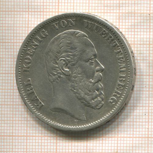 5 марок. Вюртемберг 1876г