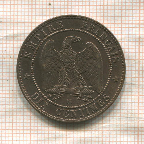 10 сантимов. Франция 1865г