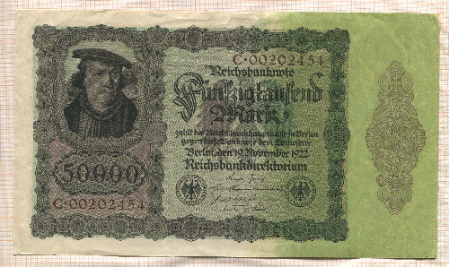 50000 марок. Германия 1922г