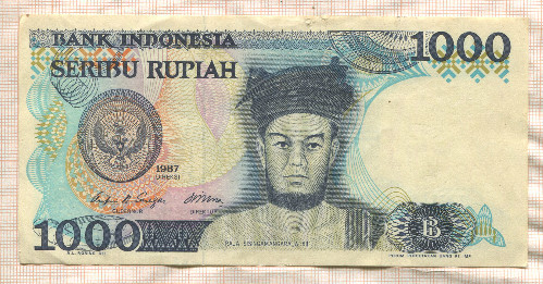 1000 рупий. Индонезия 1987г