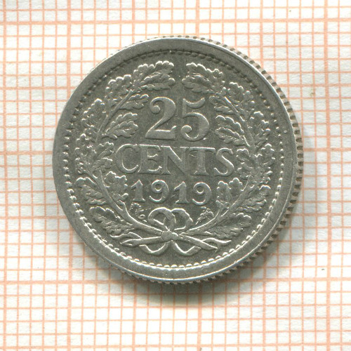 25 центов. Нидерланды 1919г