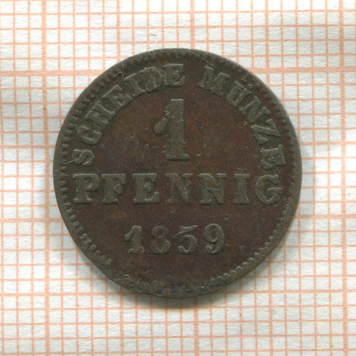 1 пфенниг. Гессен-Дармштадт 1859г