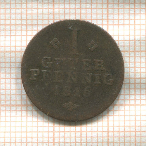 1 пфенниг. Шаумбург-Гессен 1816г