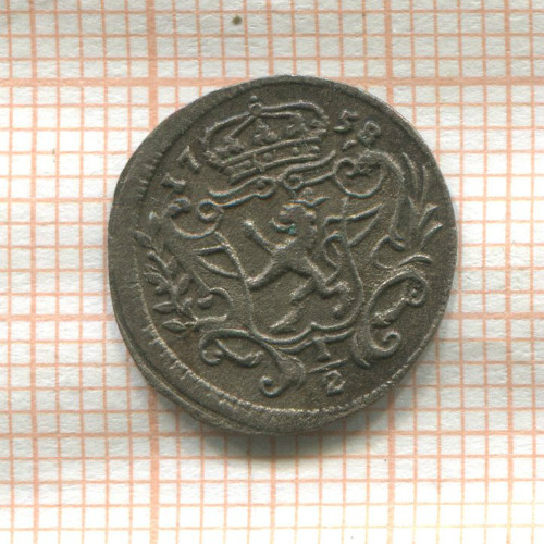 1/2 крейцера. Богемия. Мария Терезия 1758г
