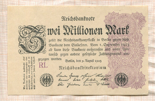 2000000 марок. Германия 1923г