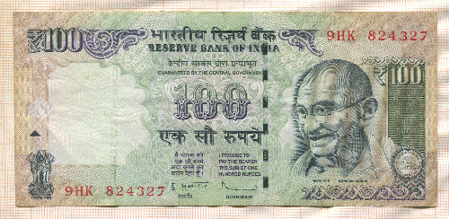 100 рупий. Индия