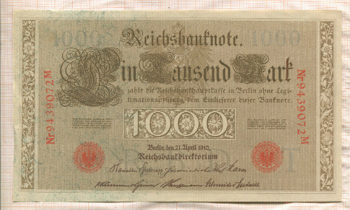 1000 марок. Германия 1910г