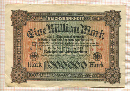 1000000 марок. Германия 1923г