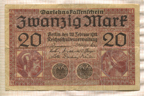 20 марок. Германия 1918г