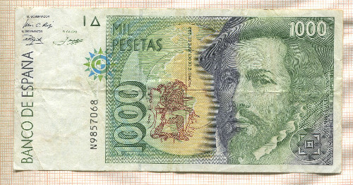 1000 песет. Испания 1992г